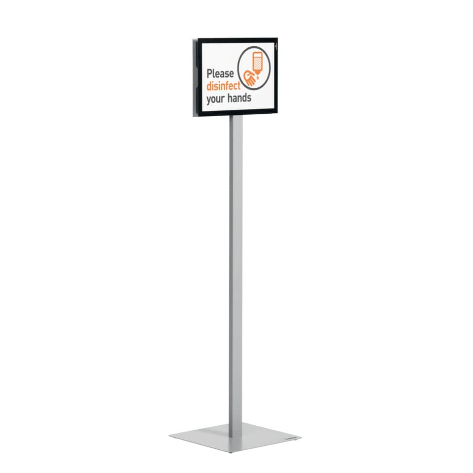 Bodenständer Info Stand Basic, A4, anthrazit/grau DURABLE 501257
