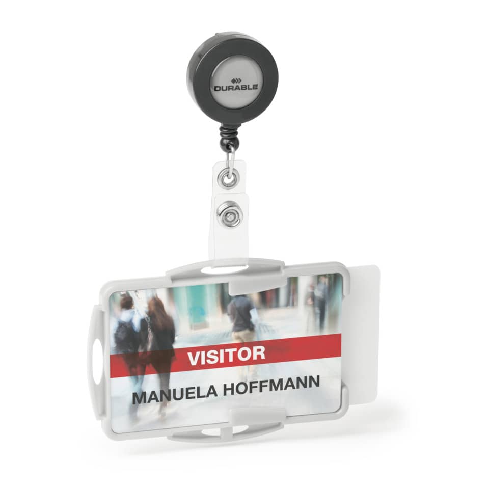 Kartenhalter ECO, für 2 Ausweise, 87 x 57 cm, grau, 10 Stück DURABLE 8989 10 DURABLE 8989 10 ECO 57x87mm