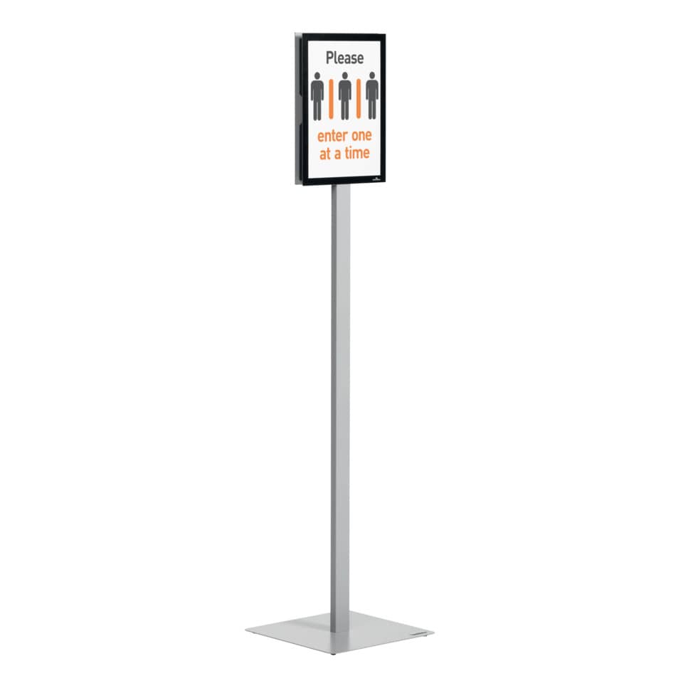 Bodenständer Info Stand Basic, A4, anthrazit/grau DURABLE 501257