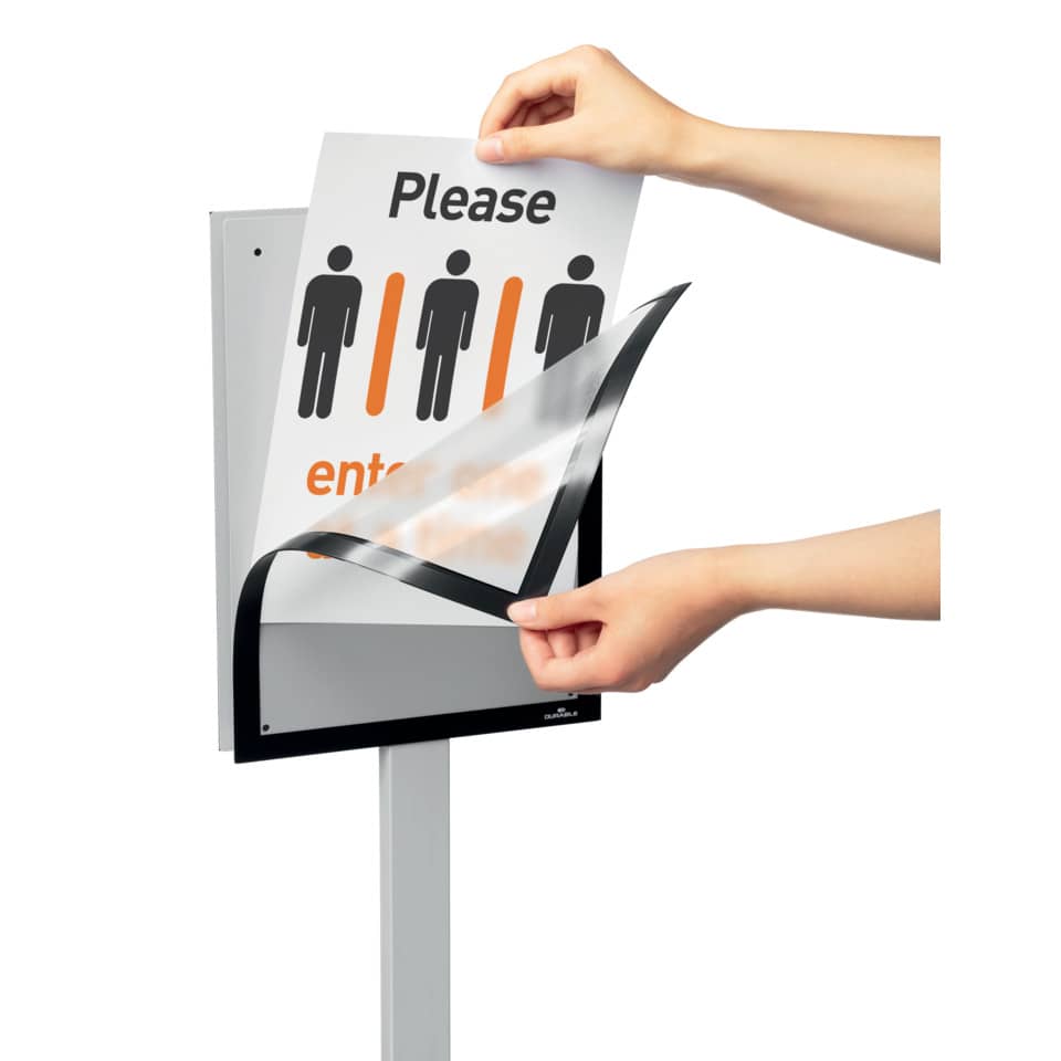 Bodenständer Info Stand Basic, A4, anthrazit/grau DURABLE 501257
