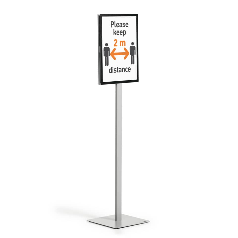 Bodenständer Info Stand Basic, A3, anthrazit/grau DURABLE 501357