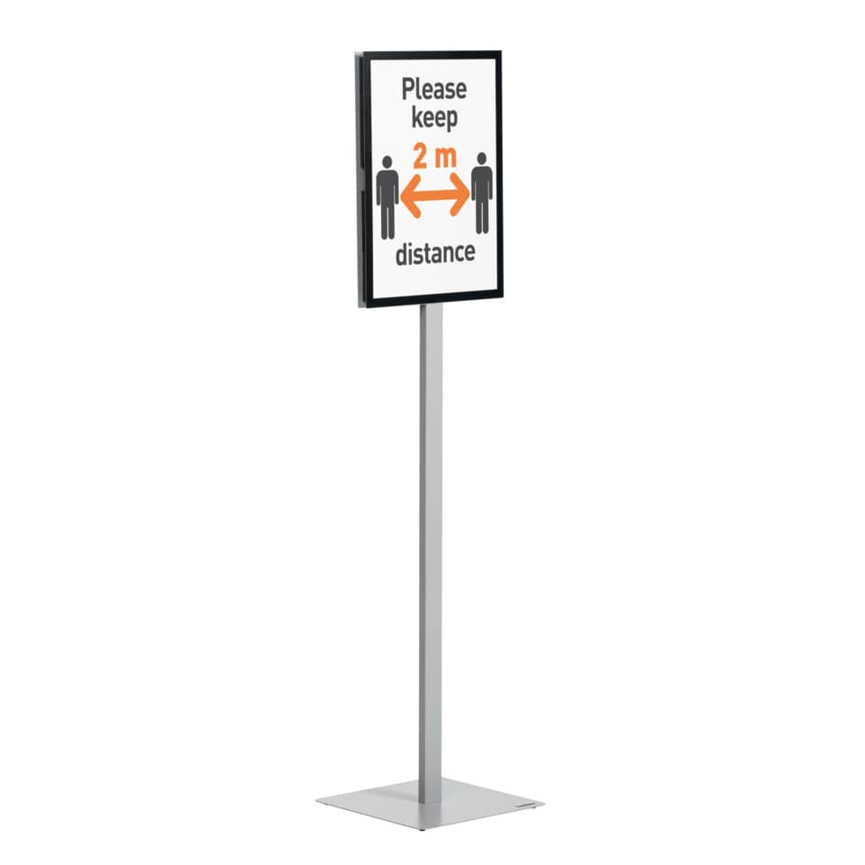 Bodenständer Info Stand Basic, A3, anthrazit/grau DURABLE 501357