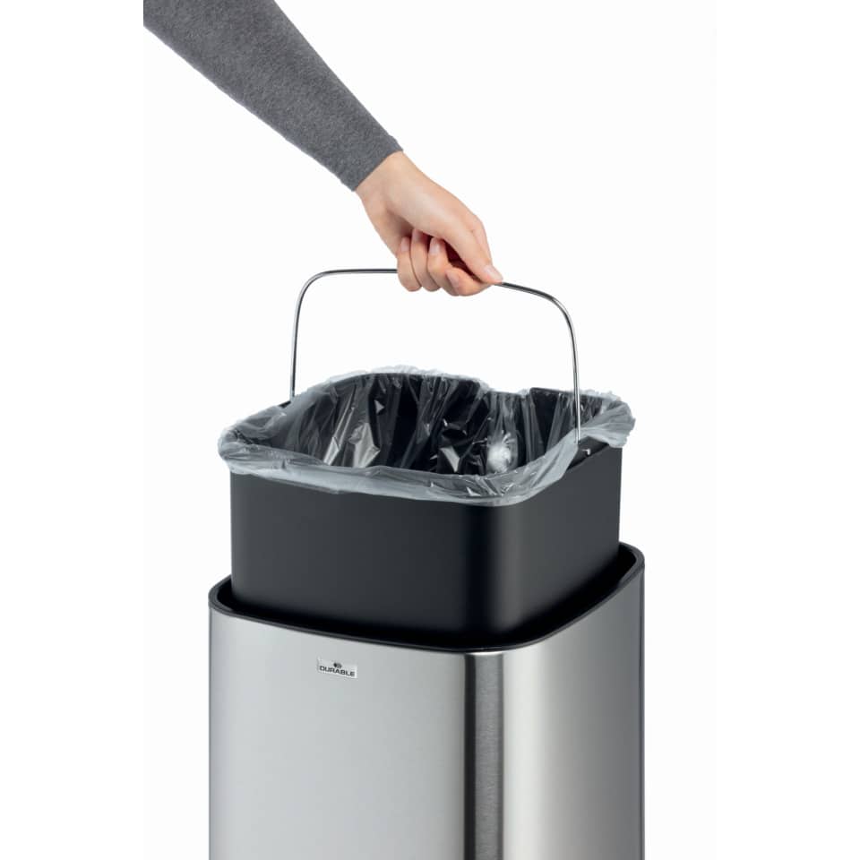 Abfalleimer No Touch, 35L, edelstahl DURABLE 342323