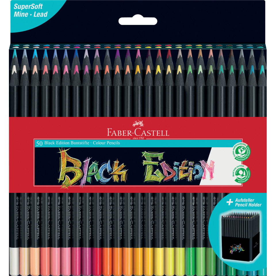 Farbstiftetui Black Edition, 50 Stück FABER CASTELL 116450