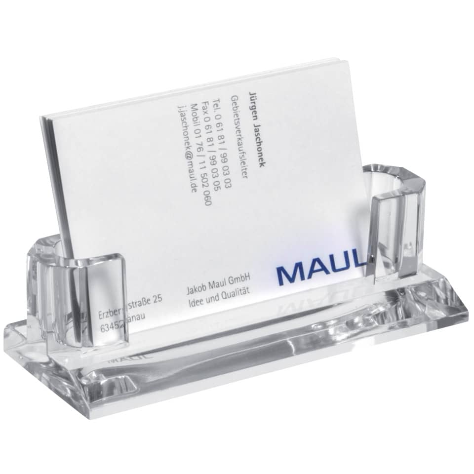 Visitenkartenhalter Acryl, 110 mm x 32 mm, glasklar MAUL 19594 05 MAUL 19594 05 11x4,4x3,2cm f. 35 Karten