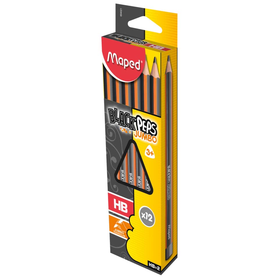 Bleistift Black'Peps Jumbo Classic, HB, dunkelgrau/orange MAPED M854021 MAPED 854021 Black Peps
