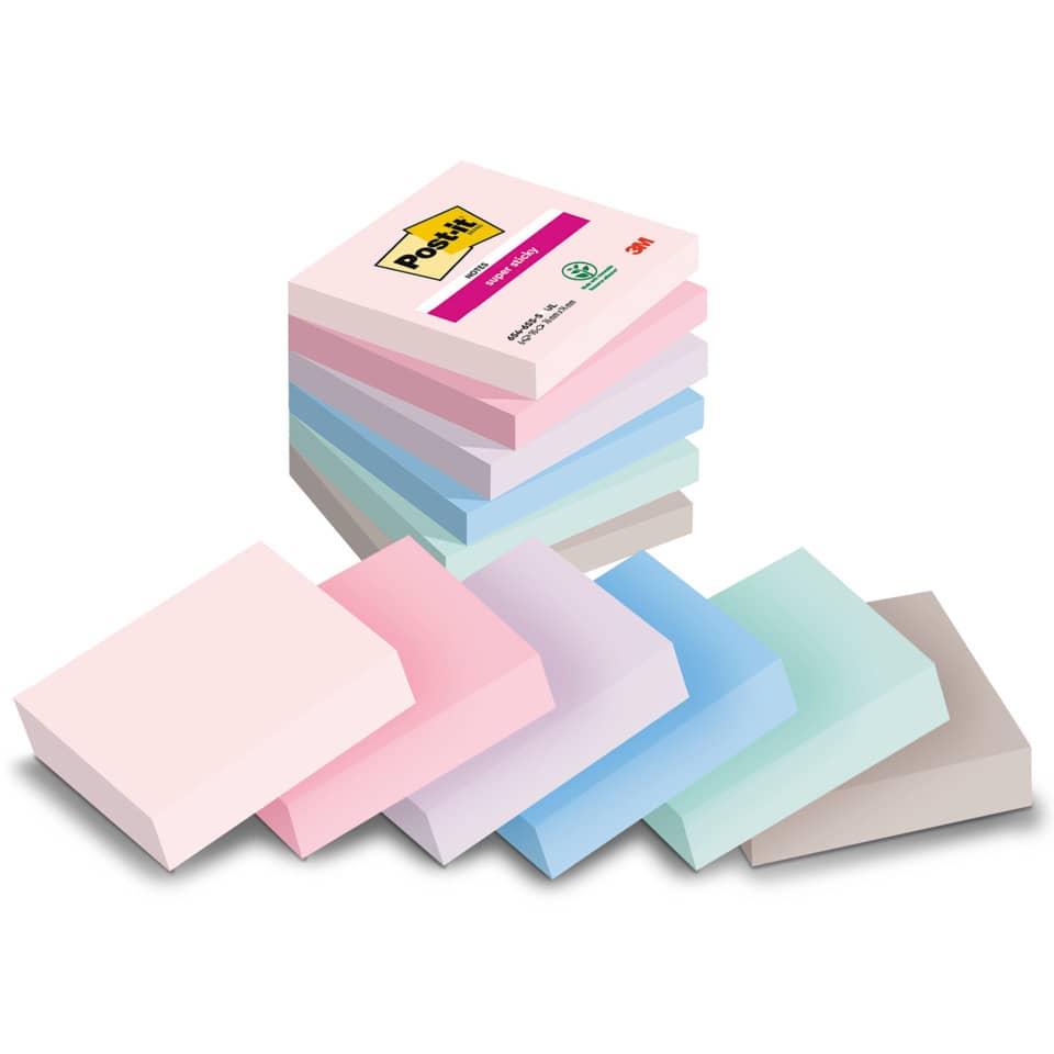 Haftnotizblock Super Sticky Notes Soulful Collection, 76x76mm, 6x90 Blatt, sortiert POST-IT 654-6SS-SOUL POST-IT 654-6SS-SOUL 76x76mm