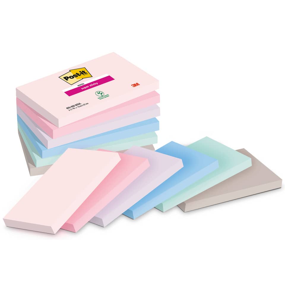 Haftnotizblock Super Sticky Notes Soulful Collection, 76x127mm, 6x90 Blatt, sortiert POST-IT 655-6SS-SOUL POST-IT 655-6SS-SOUL 76x127mm