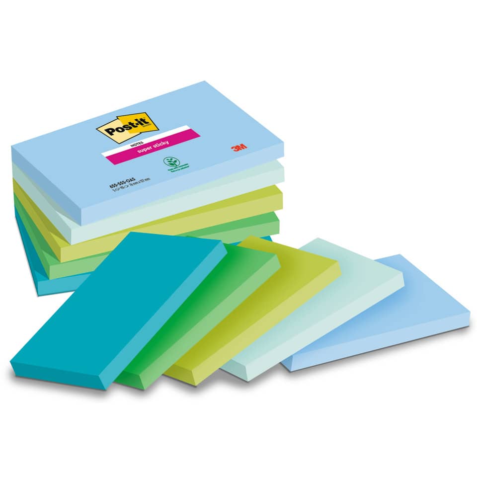Haftnotizblock Super Sticky Notes Oasis Collection, 76x127mm, 5x90 Blatt, sortiert POST-IT 655-5SS-OAS POST-IT 655-5SS-OAS 76x127 mm