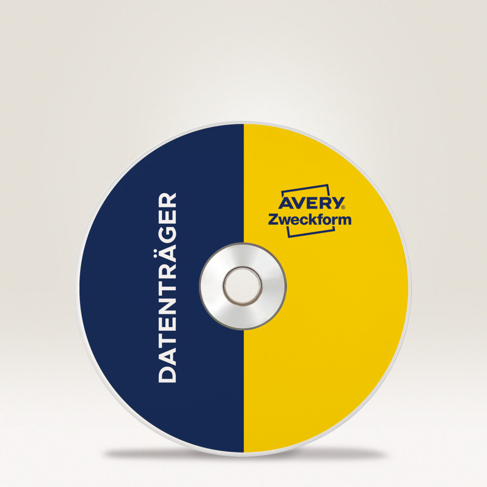 CD-Etiketten ClassicSize, Ø117mm, 50 Stück, weiß AVERY ZWECKFORM L6043-25 ZWECKFORM L6043-25 50ST