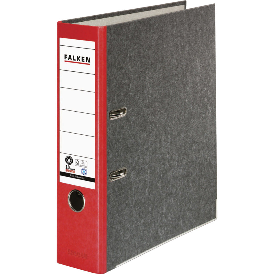Ordner Wolkenmarmor Recycling, A4, 80mm, schwarz/rot FALKEN 80024516 FALKEN 80024516 Recycling