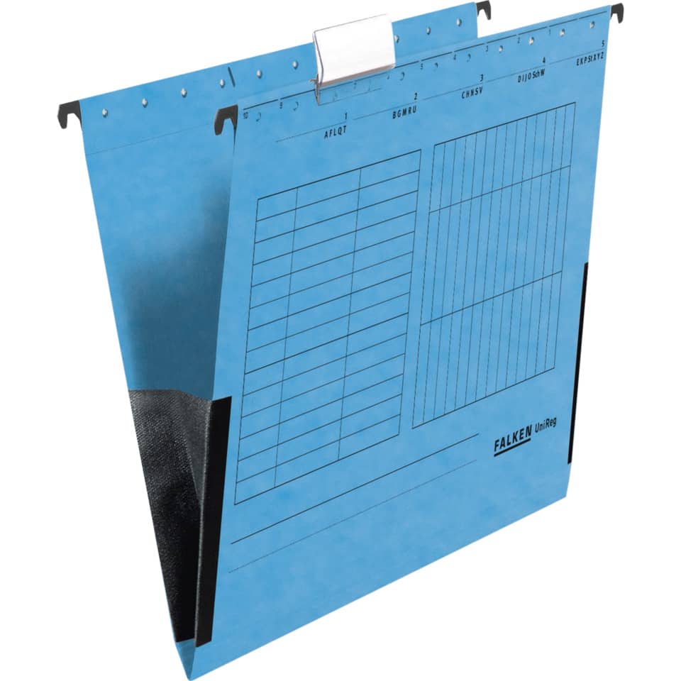 Hängetasche UniReg, 230g/m²-Kraftkarton, mit Leinenfröschen, blau FALKEN 80002561 FALKEN 80002561 m. Leinenfröschen