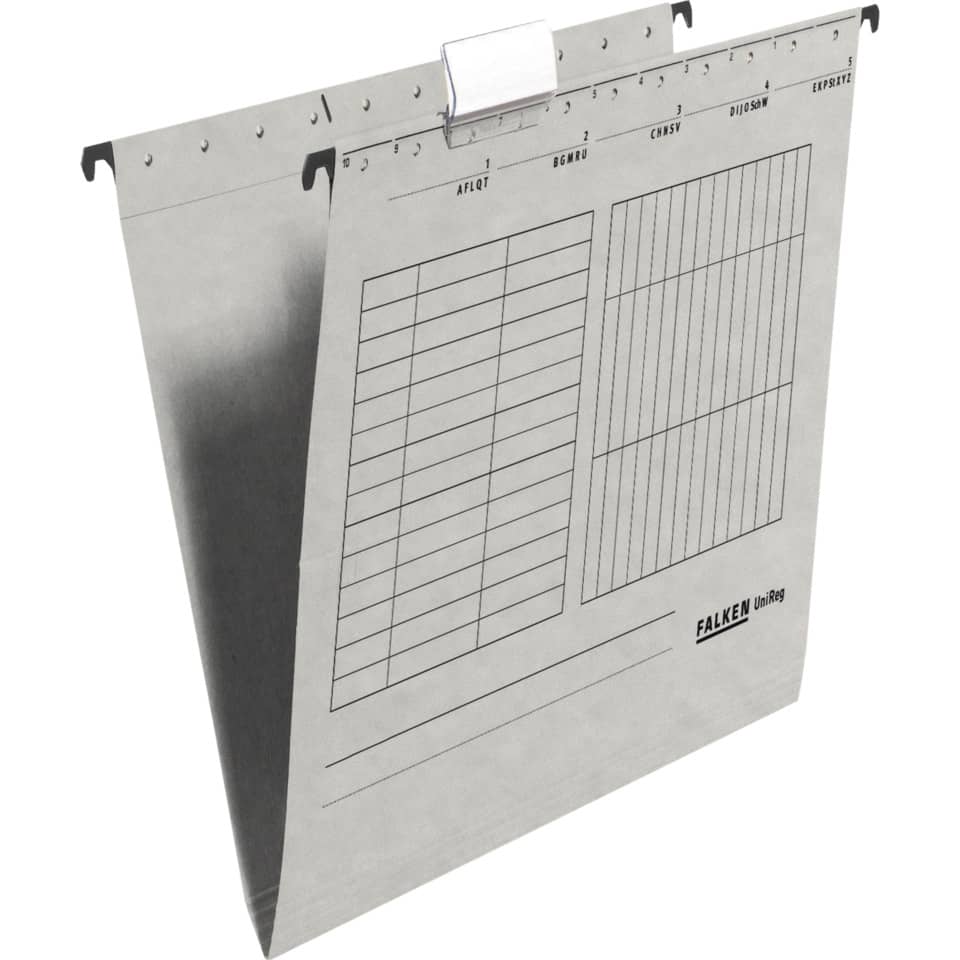 Hängemappe UniReg, 230g/m²-Kraftkarton, seitlich offen, grau FALKEN 80004427