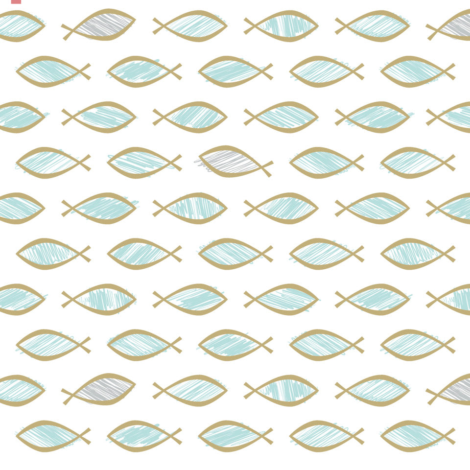 Motivserviette, Ichthys Muster, 33 x 33 cm, 3-lagig, 20 Stück PAPER+DESIGN 198275