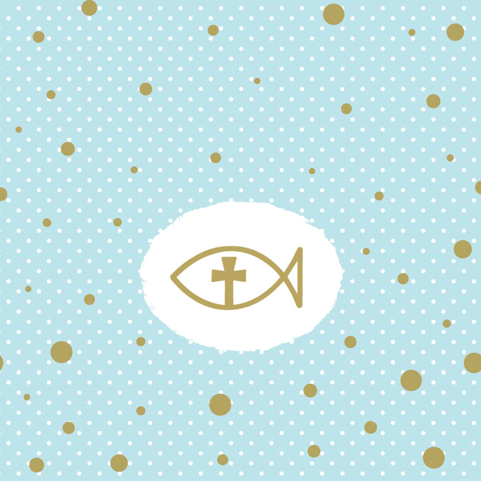 Motivserviette, Ichthys Fisch mit Punkten, 33 x 33 cm, 3-lagig, 20 Stück PAPER+DESIGN 198276