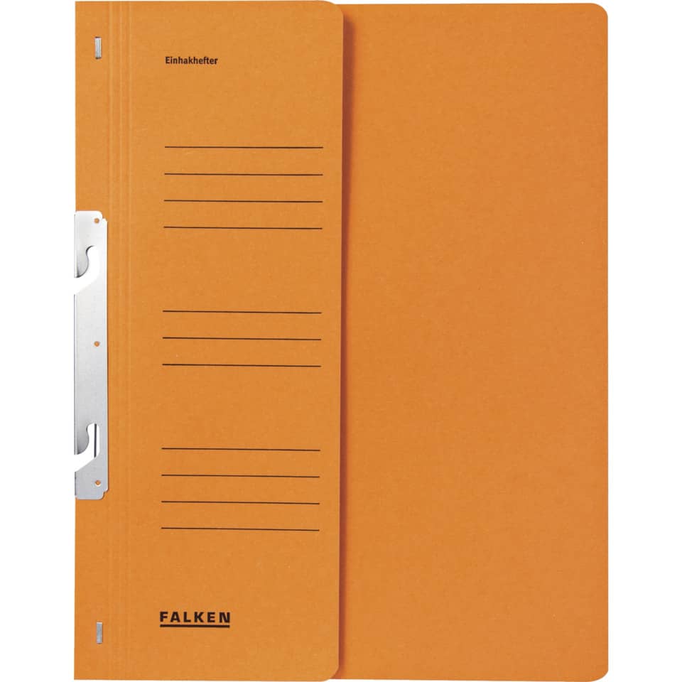Einhakhefter, A4, halber Vorderdeckel, kaufmännische Heftung, orange FALKEN 80000755 FALKEN 80000755 1/2 Deckel