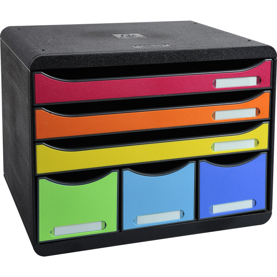Schubladenbox STORE-BOX MAXI 6 offene Laden, Regenbogen EXACOMPTA 306798D EXACOMPTA 306798D quer