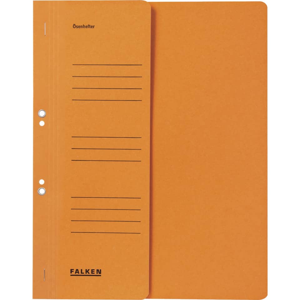 Ösenhefter, A4, 250 g/m², halber Deckel, kfm. Heftung, Manilakarton, orange FALKEN 80000516 FALKEN  80000516