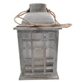 Laterne LED, 19x19x34cm, Holz, grau PBS 48434 48434 19x19x34cm