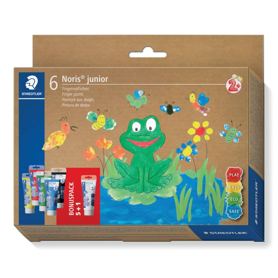 Fingelmalfarben Noris® junior, 6er Set, 6 x 75 ml, sortiert STAEDTLER 8816 D STAEDTLER 8816D 75ml 6Farben