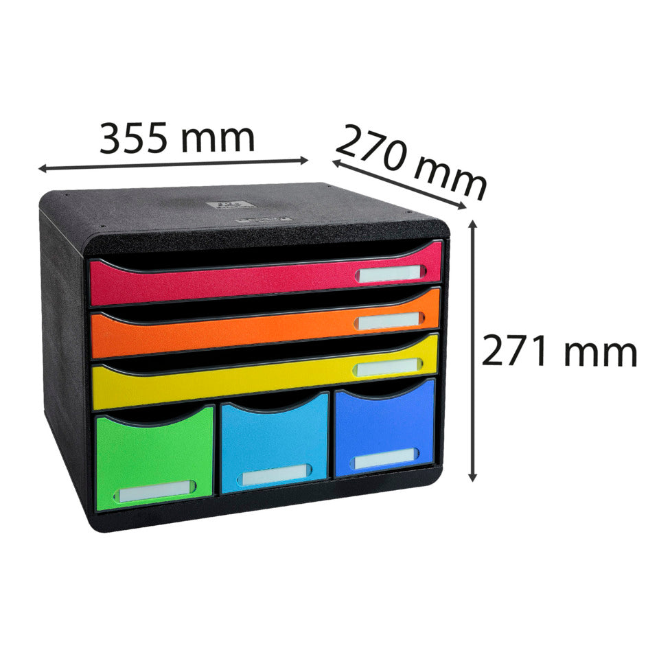 Schubladenbox STORE-BOX MAXI 6 offene Laden, Regenbogen EXACOMPTA 306798D EXACOMPTA 306798D quer