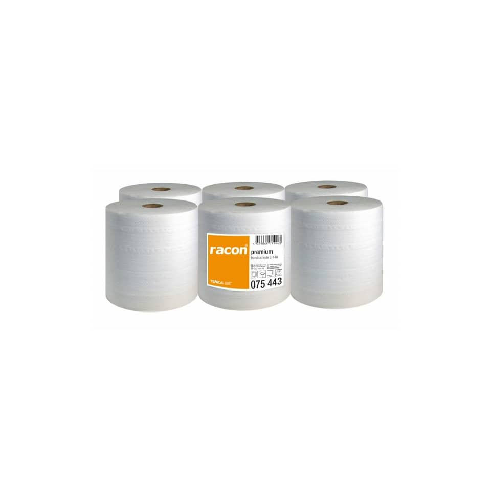 Handtuchrolle premium 2-140, hochweiß, 6 Rollen à 140m RACON 075443-01 RACON 075443-01 Pg6Rollen