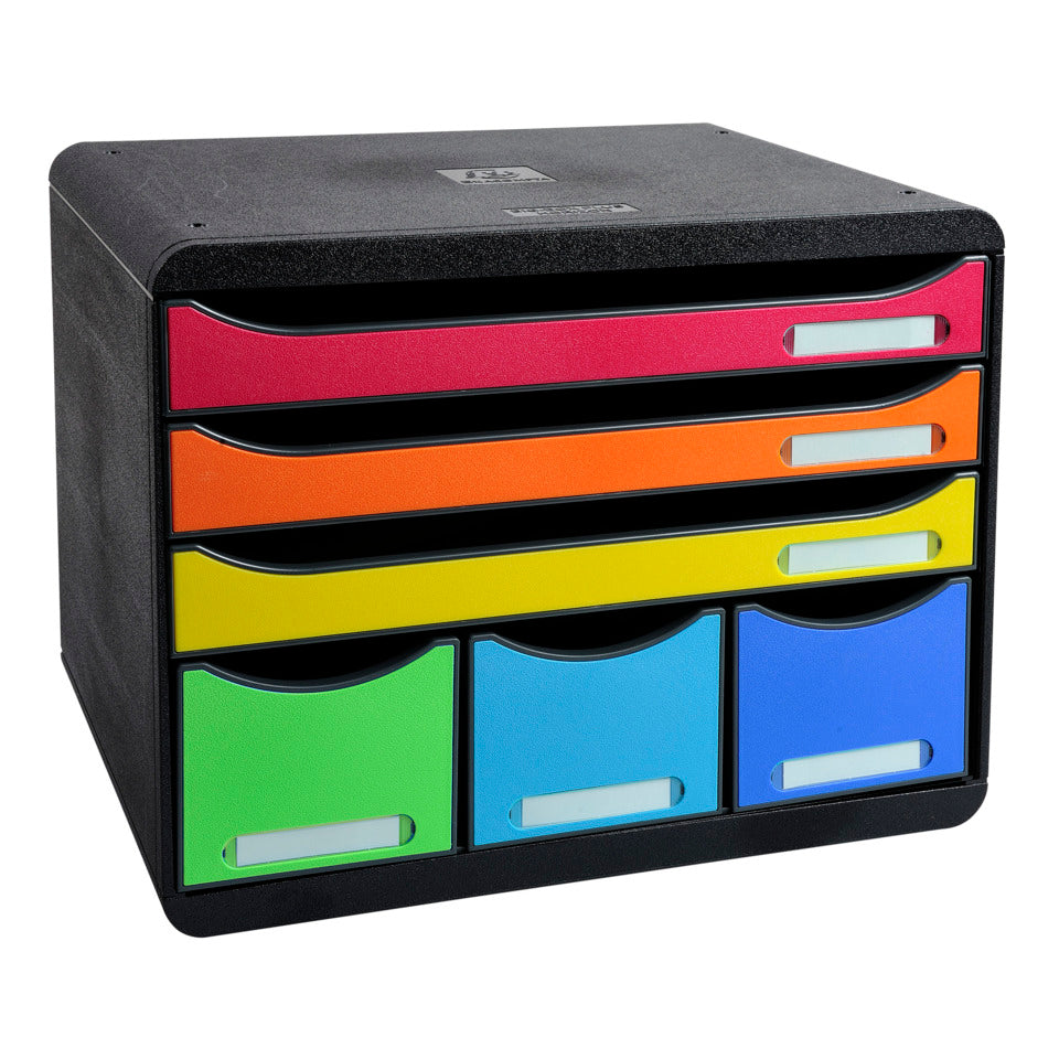 Schubladenbox STORE-BOX MAXI 6 offene Laden, Regenbogen EXACOMPTA 306798D EXACOMPTA 306798D quer