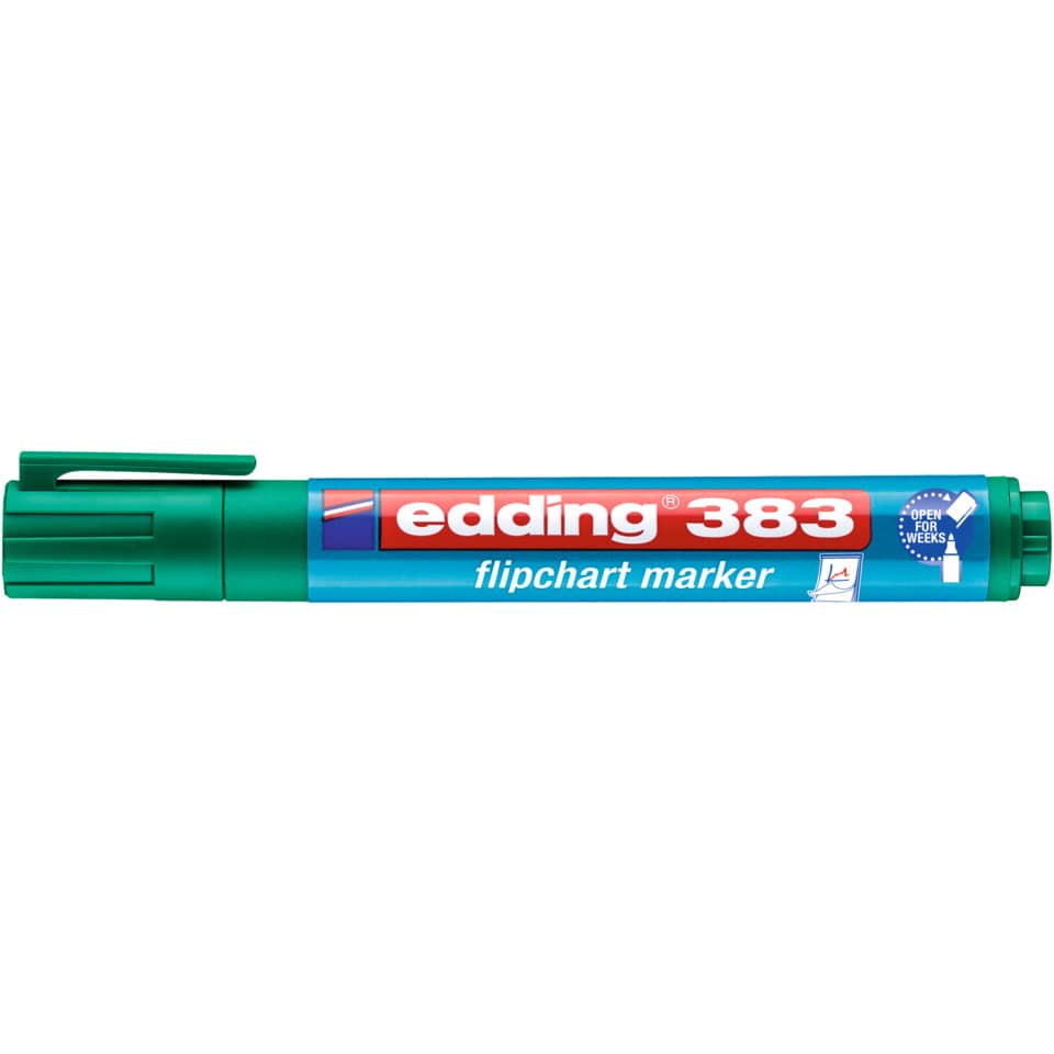 Flipchartmarker 383, 1-5 mm, Keilspitze, grün EDDING 4-383004 EDDING 4-383004 nachfüllbar Keilspitze