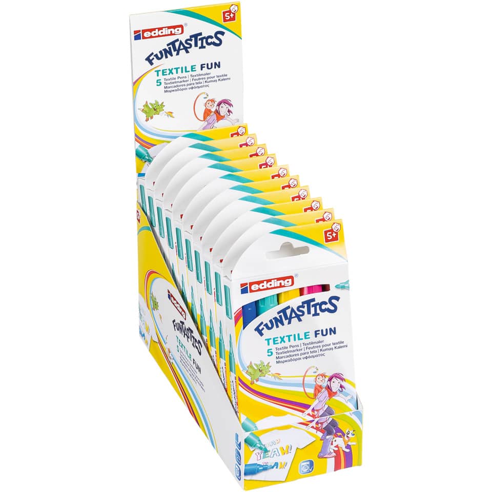 Kindertextilmaler 17 FUNTASTICS TEXTILE FUN, 5 Stück, sortiert EDDING 4-17-5 EDDING 4-17-5 Funtastics Textile