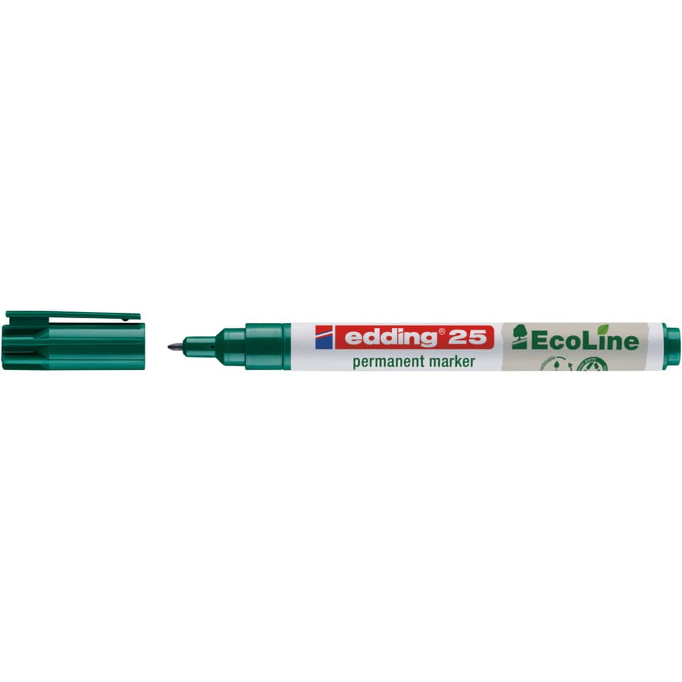 Permanentmarker e25 EcoLine, Rundspitze, nachfüllbar, 1mm, grün EDDING 4-25004 EDDING 4-25004 EcoLine Rundspitze nachf.