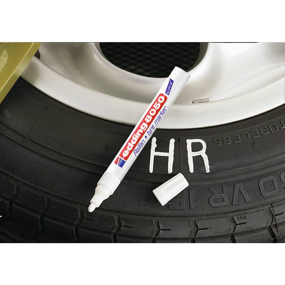 Reifenmarker 8050, 2-4mm, weiß EDDING 8050049