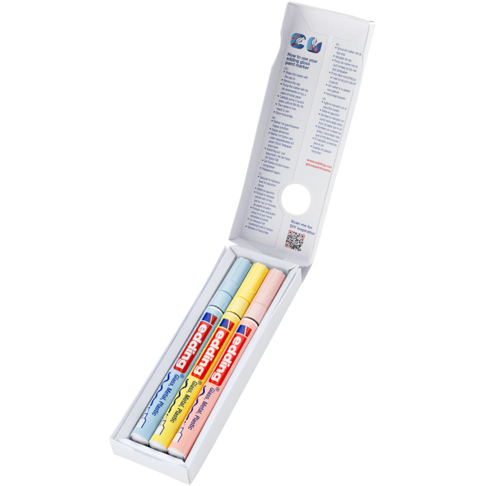 Glanzlackmarker 751, 1-2mm, Rundspitze, 3 Stück, pastell sortiert EDDING 751-3-099 EDDING 751-3-099 sortiert