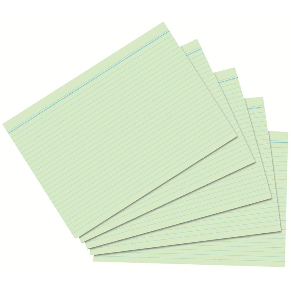 Karteikarte, A6, 170g/m², liniert, 100 Stück, grün RNK 115065 RNK 115065 liniert