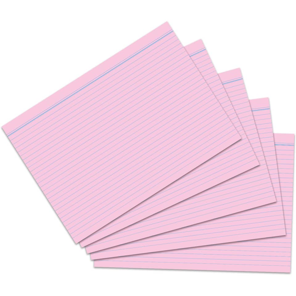 Karteikarte, A7, 170g/m², liniert, 100 Stück, rosa RNK 115073 RNK 115073 liniert