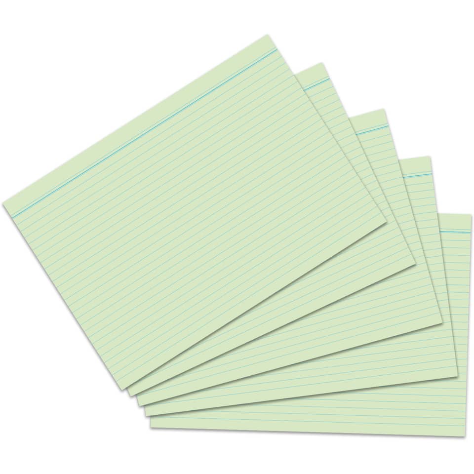 Karteikarte, A8, 170g/m², liniert, 100 Stück, grün RNK 115085 RNK 115085 liniert