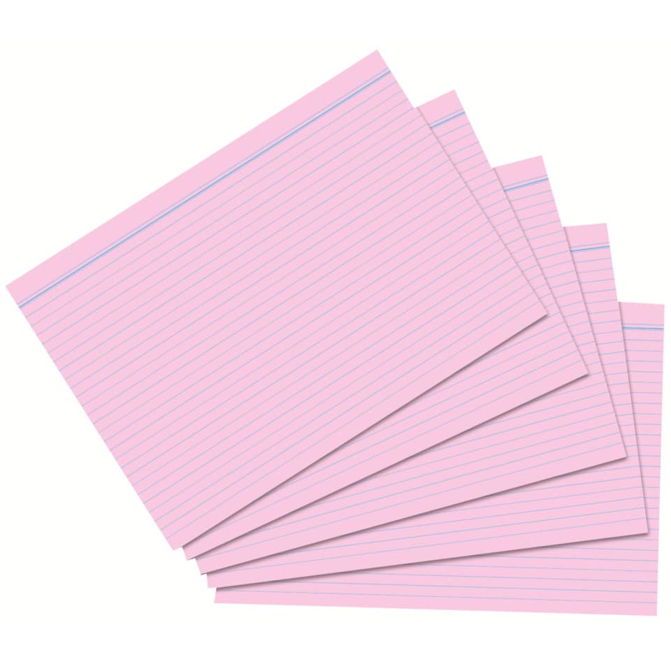 Karteikarte, A7, 170g/m², liniert, 100 Stück, rosa RNK 115073 RNK 115073 liniert