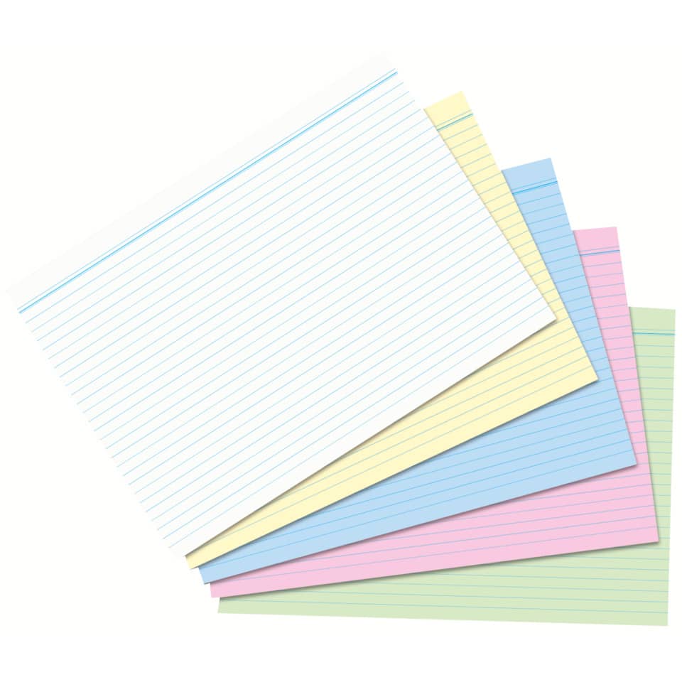 Karteikarte, A6, 170g/m², liniert, 100 Stück, sortiert RNK 115069 RNK 115069 100ST