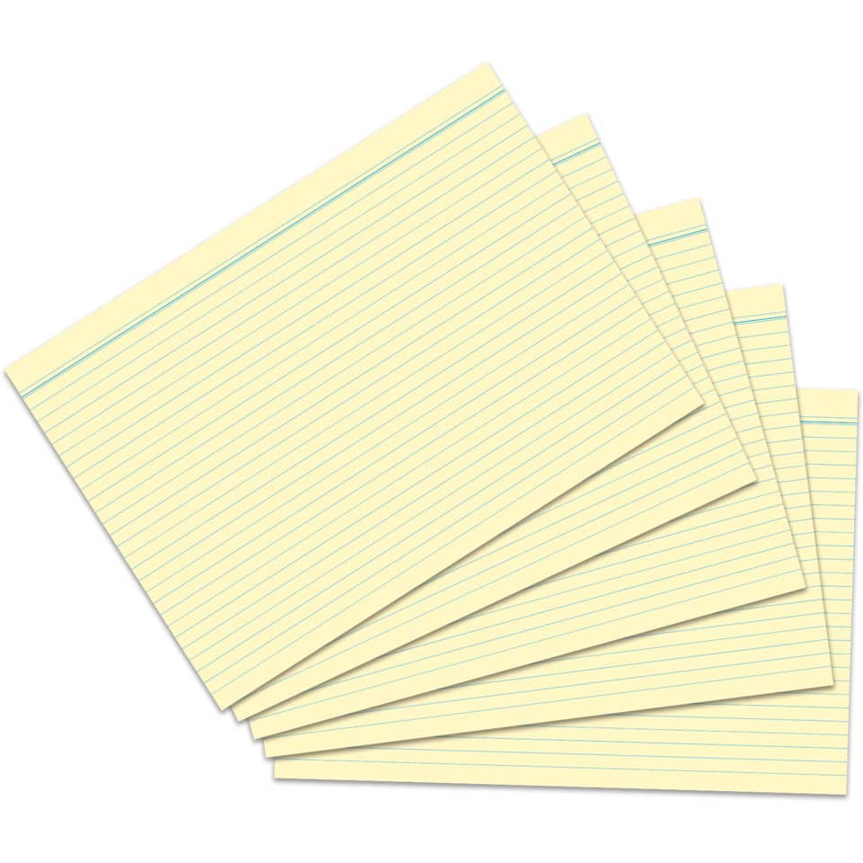 Karteikarte, A7, 170g/m², liniert, 100 Stück, gelb RNK 115071 RNK 115071 liniert