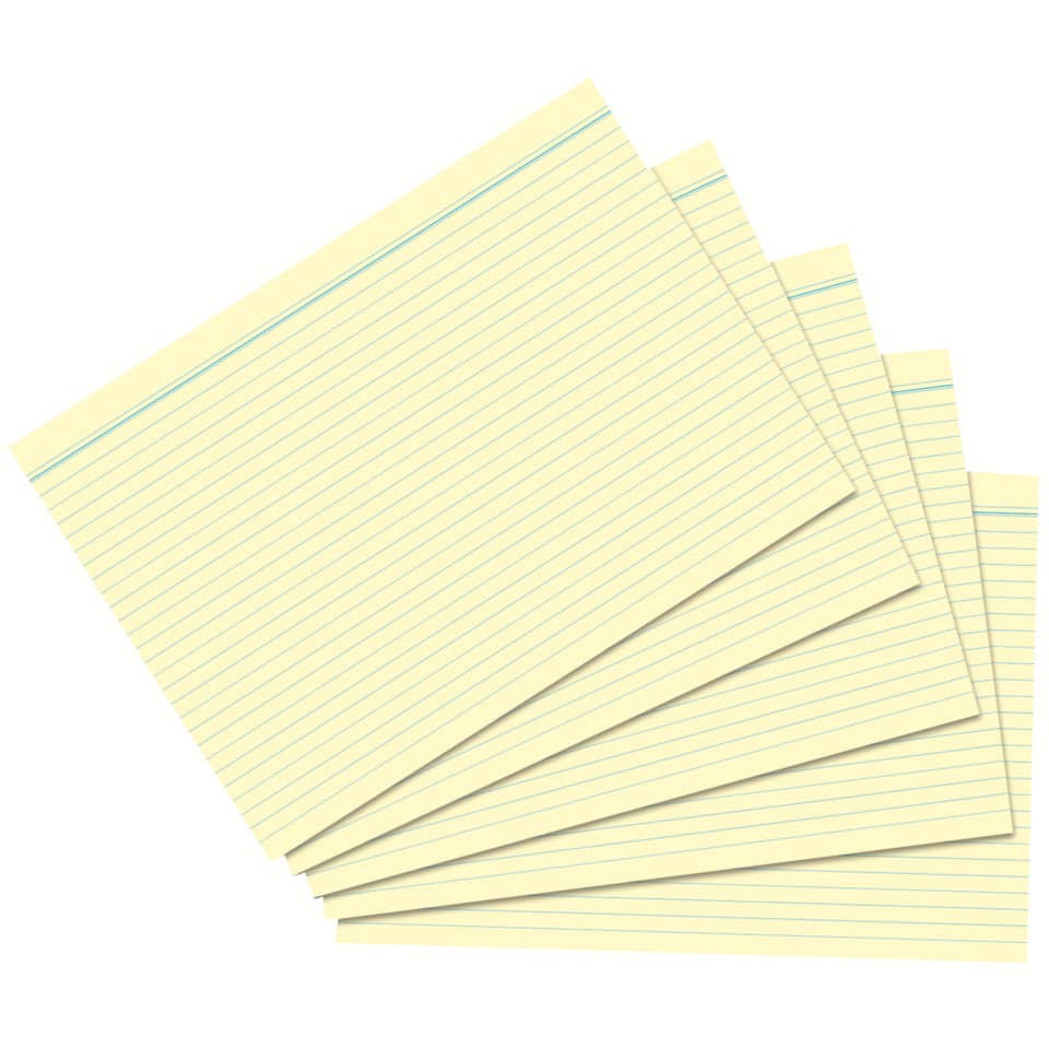 Karteikarte, A8, 170g/m², liniert, 100 Stück, gelb RNK 115081 RNK 115081 liniert