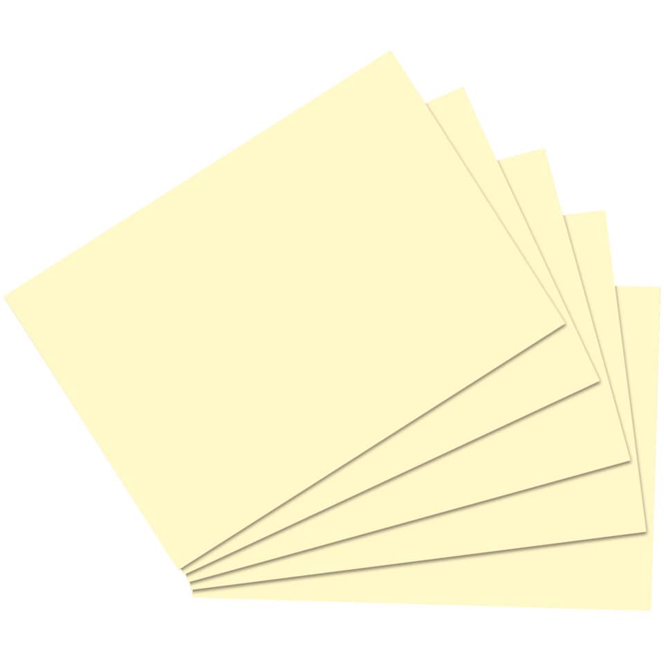 Karteikarte, A6, 170g/m², blanko, 100 Stück, gelb RNK 114761 RNK 114761 blanko