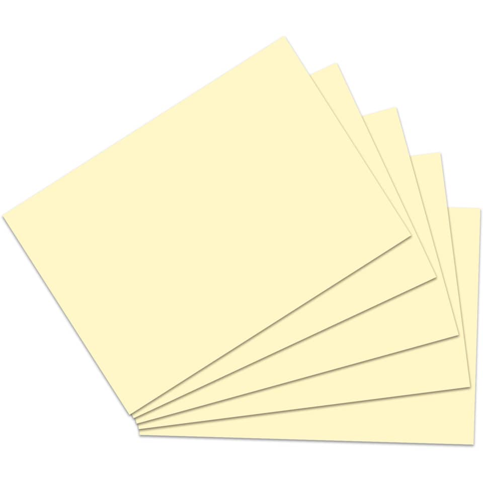 Karteikarte, A6, 170g/m², blanko, 100 Stück, gelb RNK 114761 RNK 114761 blanko