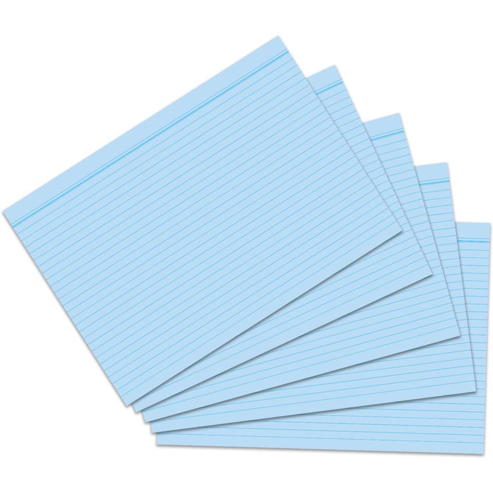 Karteikarte, A5, 170g/m², liniert, 100 Stück, blau RNK 115054 RNK 115054 liniert