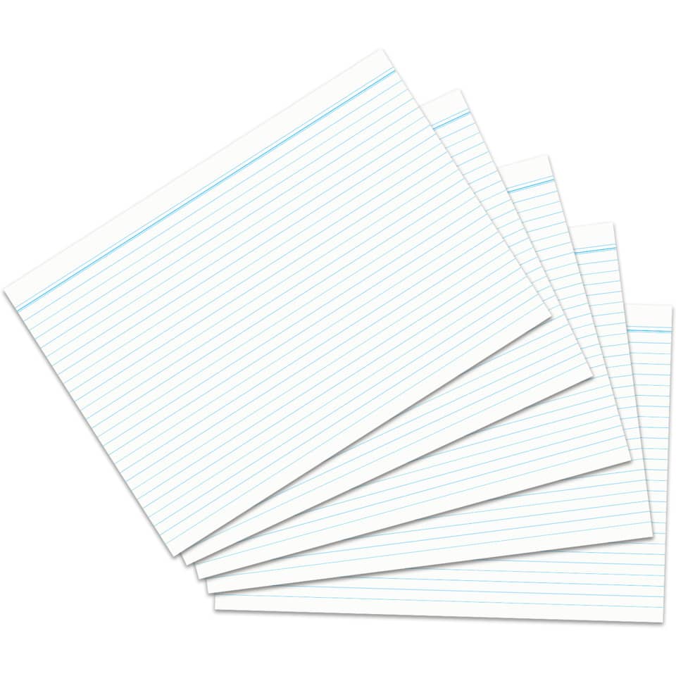 Karteikarte, A5, 170g/m², liniert, 100 Stück, weiß RNK 115050 RNK 115050 liniert