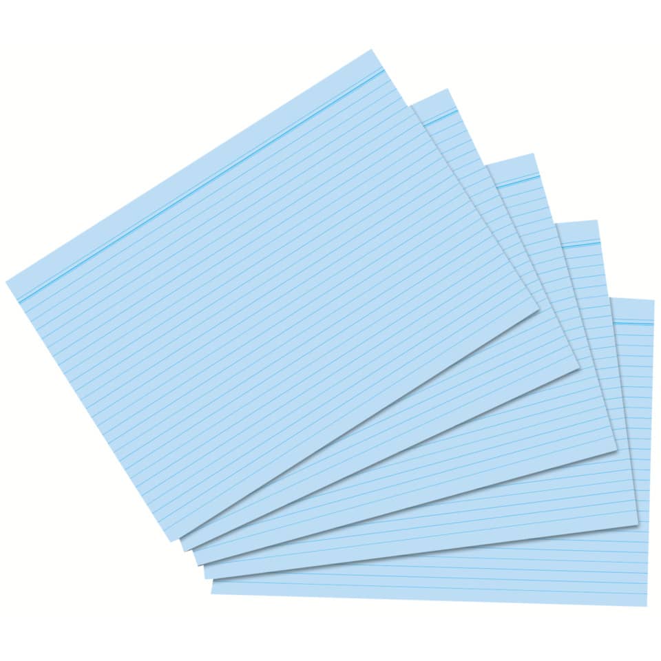 Karteikarte, A5, 170g/m², liniert, 100 Stück, blau RNK 115054 RNK 115054 liniert