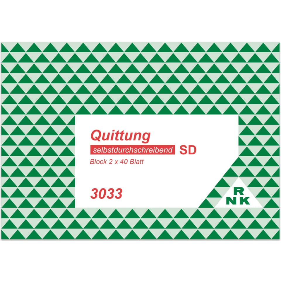 Quittungsblock - SD, A6, 2x40 Blatt RNK 3033 RNK 3033 2x40BL