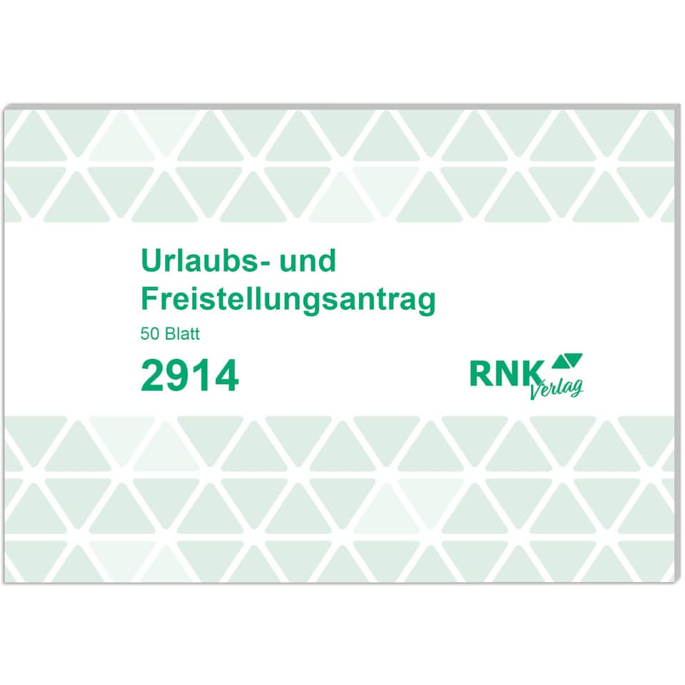 Urlaubs- und Freistellungsantrag, A6 quer, 50 Blatt RNK 2914