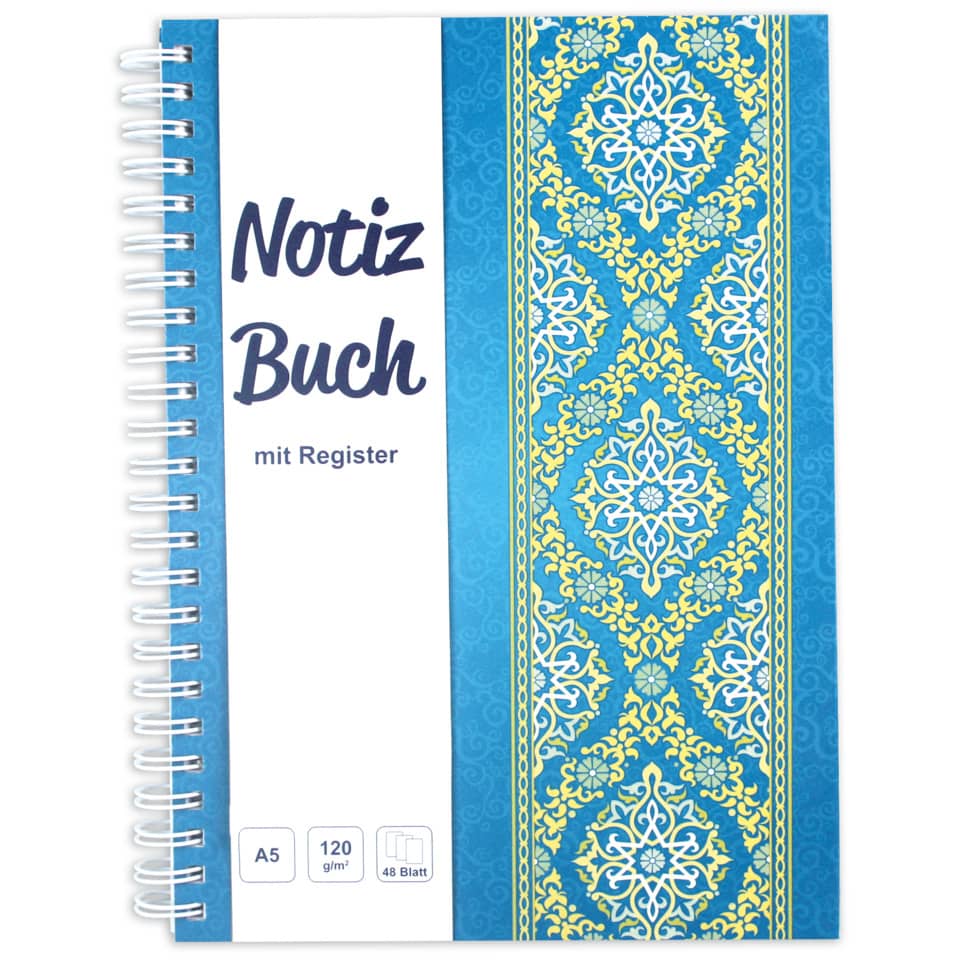Notizbuch mit Register A-Z "Blue Orient", DIN A5, liniert, 48 Blatt RNK 46504 RNK 46504 m.Register