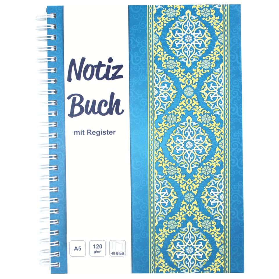Notizbuch mit Register A-Z "Blue Orient", DIN A5, liniert, 48 Blatt RNK 46504 RNK 46504 m.Register