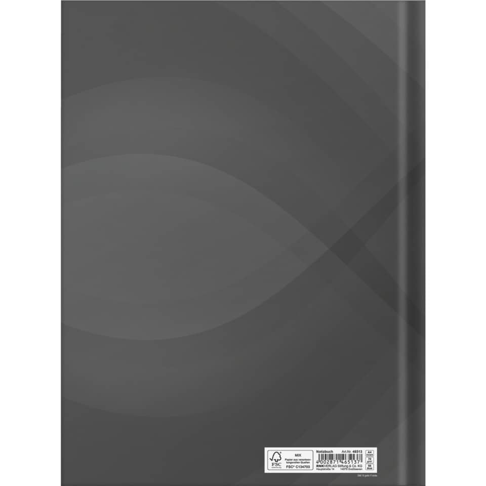 Notizbuch "notes carbon black", A4, 96 Blatt, liniert RNK 46513 RNK 46513 96BL liniert