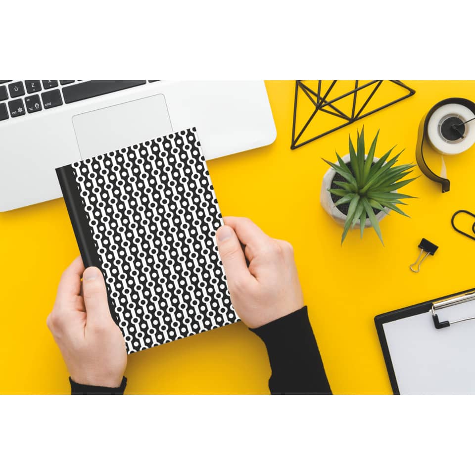 Notizbuch "black & white Collier", A5, 96 Blatt, dotted RNK 46746 RNK 46746 A5/96BL punktiert